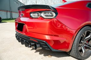 Chevrolet Camaro Performance Exhaust - Rear - CORSA Performance - Axle-Back Sport with Valved Dual Rear Exit and Quad Tips - Black Carbon Fiber - `16-`24